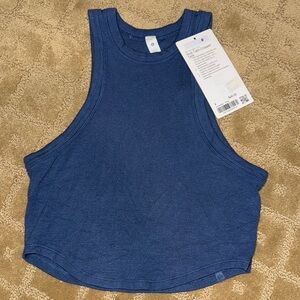 Women's lululemon hold tight cropped Blue Tank Top size 4 with tags